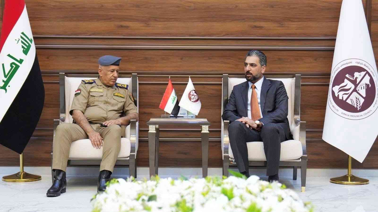 رئيس مجلس محافظة كركوك يستقبل قائد قاعدة كركوك الجوية